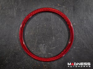 Alfa Romeo Giulia Carbon Fiber Rear Emblem Frame Trim - Red Candy